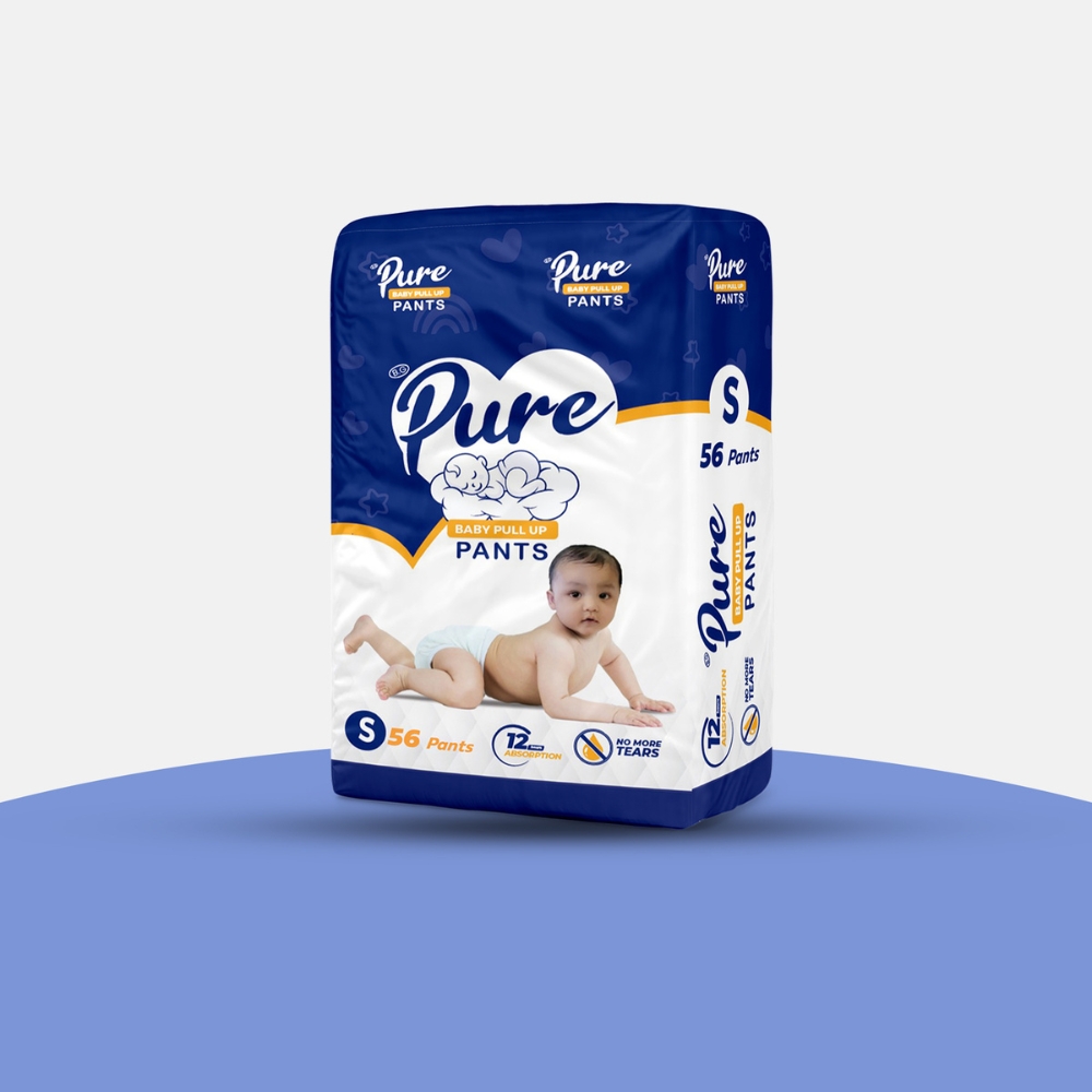 Pure Baby Pull-up Premium size S diaper Nepal 56 pcs anti-rash protection